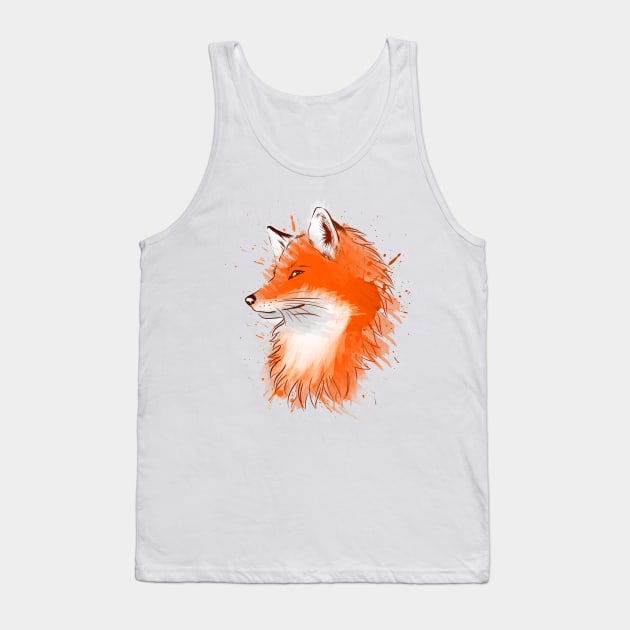 Water Color Fox Tank Top by albertocubatas